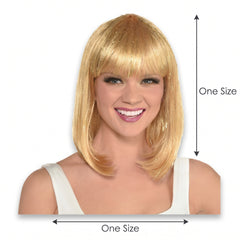 Glamorous Gold Long Bob Wig - Costume Accessory