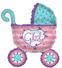 Baby Girl Stroller Shape Balloon