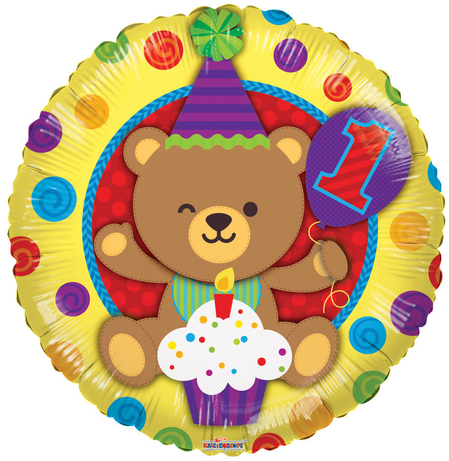 First Birthday Bear Balloon