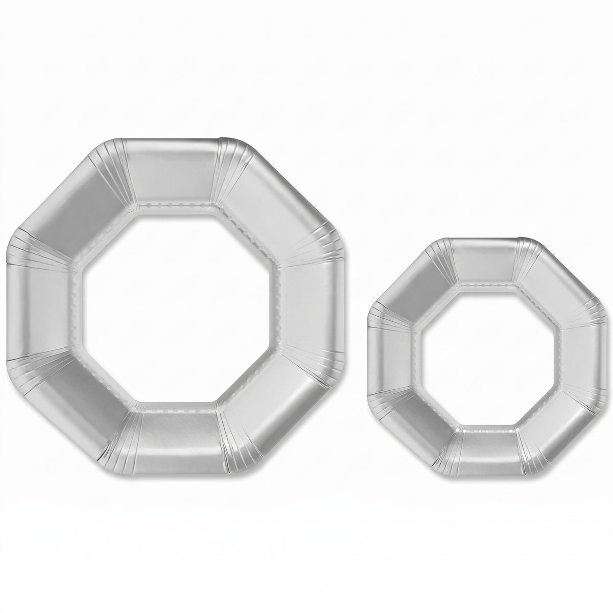 Premium Silver 10" Octagonal Paper Plates