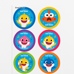Baby Shark Sticker Variety Pack - 24 Stickers, 4 Sheets