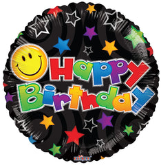 Bv Birthday Smiley Black Balloon