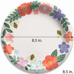 Spring Floral Paper Plates - 8.5" (10ct)