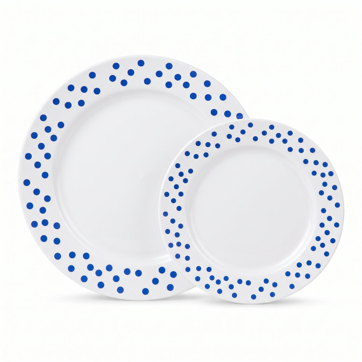 Royal Blue Polka Dot Premium Plastic Plates