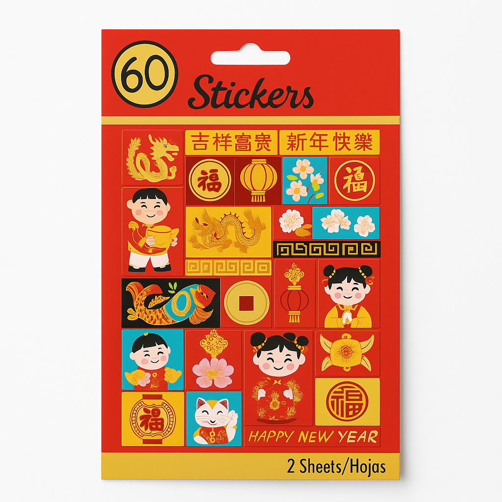 Lunar New Year Sticker Variety Pack - 60 Stickers