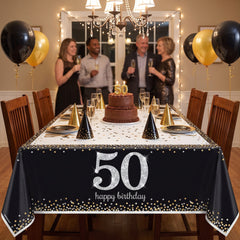 Sparkling Celebration 50th Birthday Plastic Table Cover