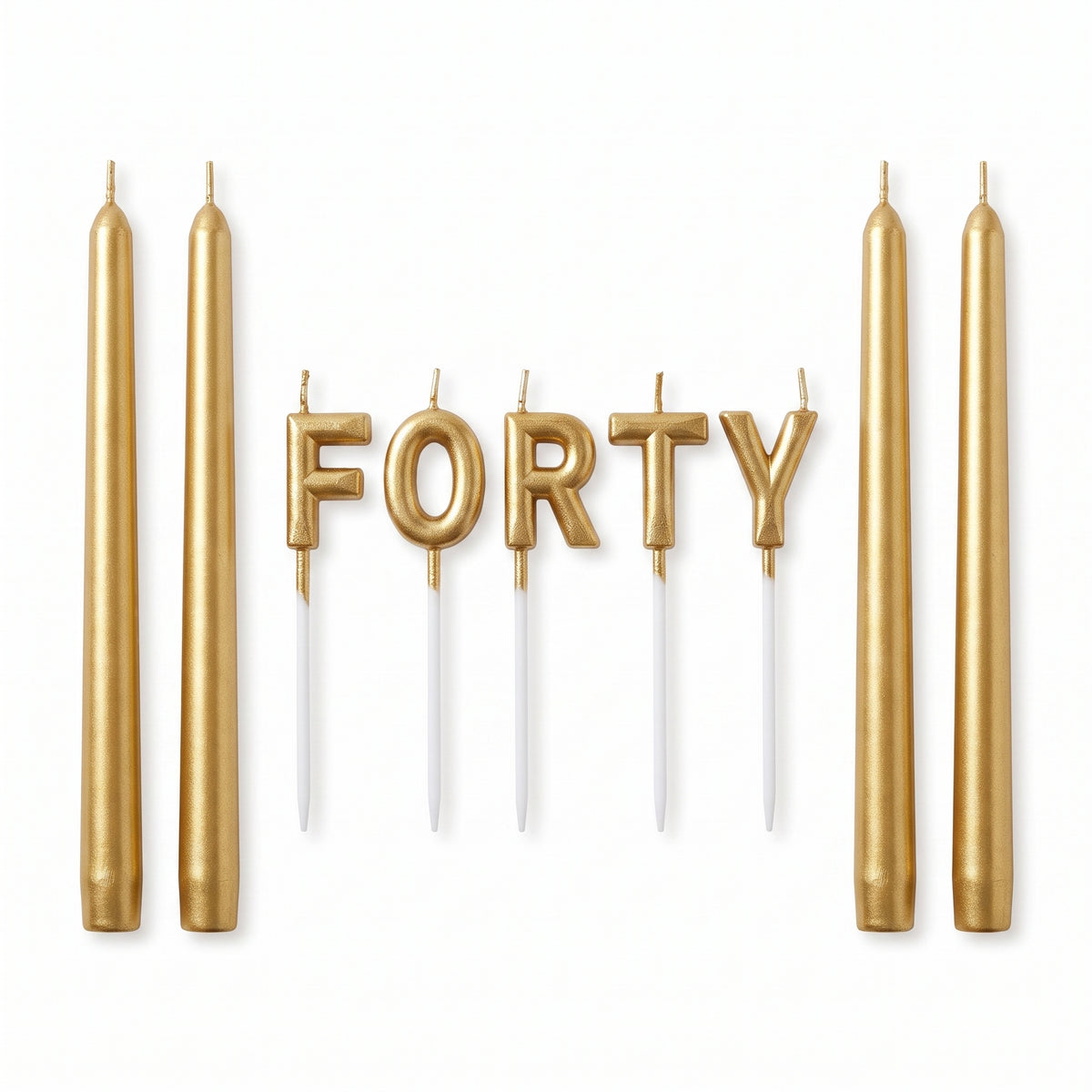 Golden Age 40th Birthday Candle Pick Set