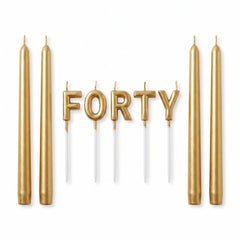 Golden Age 40th Birthday Candle Pick Set
