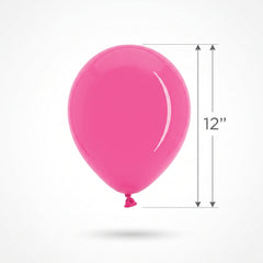 Bright Pink 12" Latex Balloons - 15 Pack