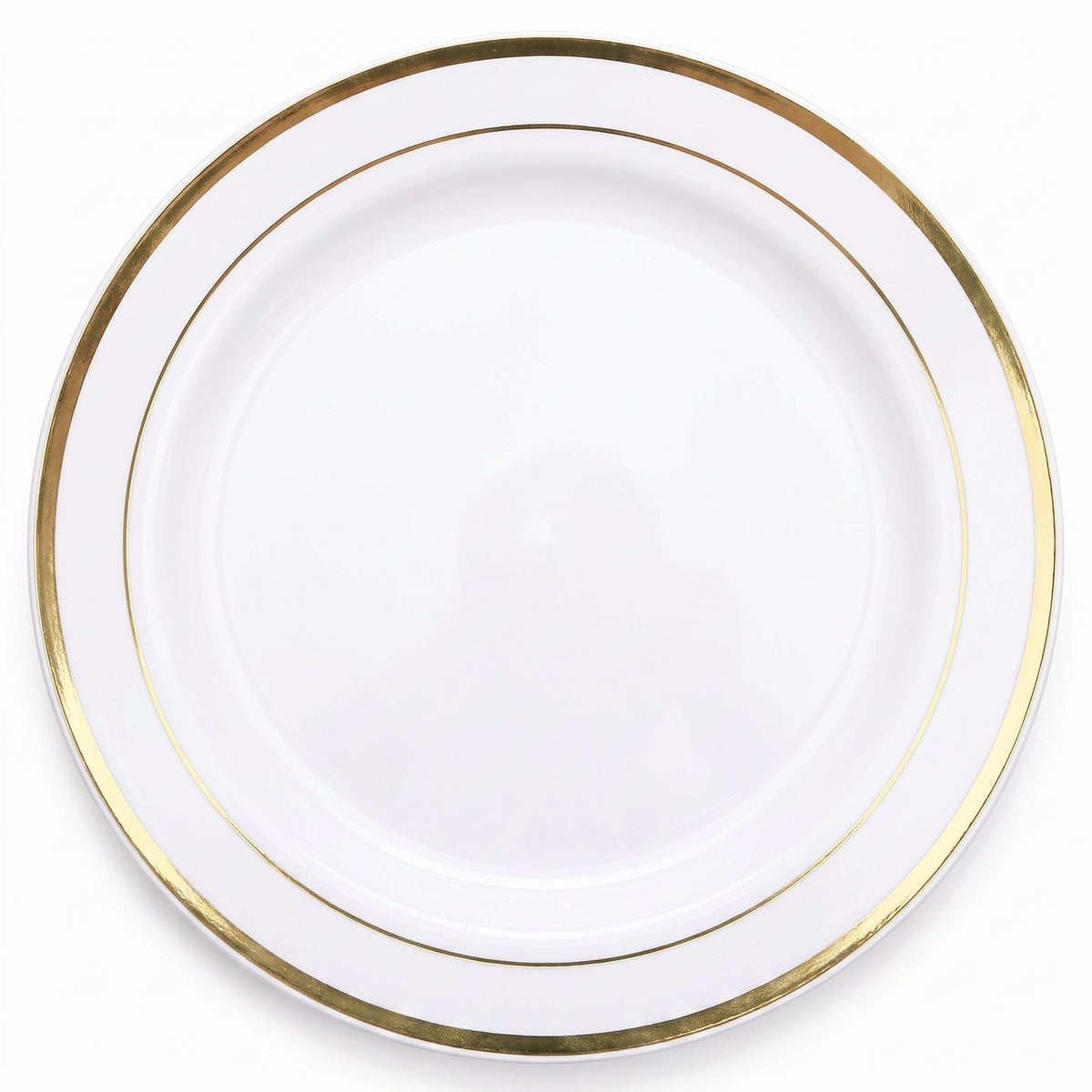 Elegant Premium White Buffet Plates with Gold Trim - 12", 10-Pack
