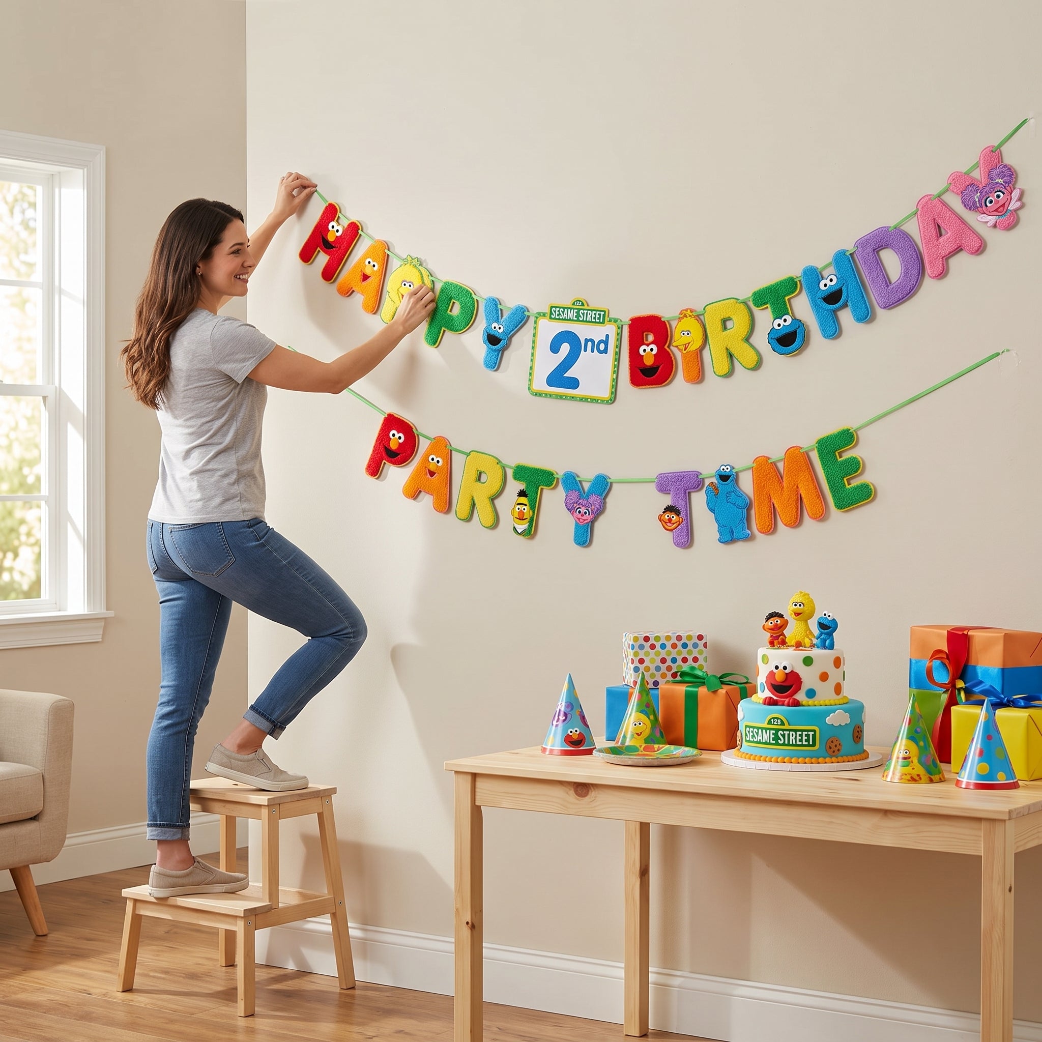 Sesame Street Jumbo Letter Banner Kit for Kids' Birthday Parties