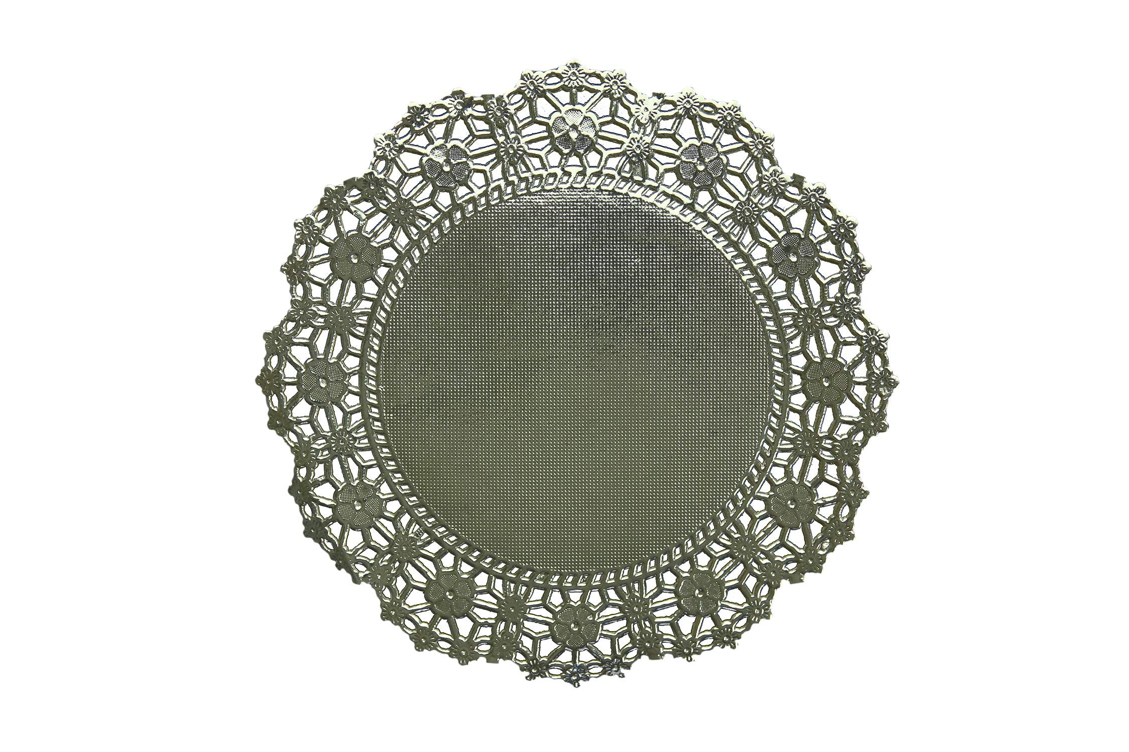 16 In. Round Silver Foil Doilies | 4 Count