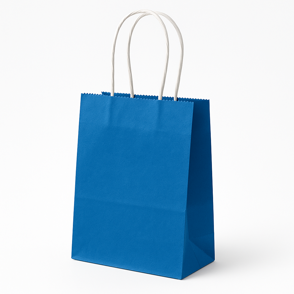 Royal Blue Kraft Party Gift Bags - 5"