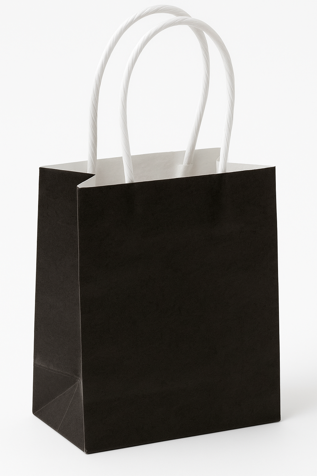 Black Kraft Paper Gift Bag with Handles - 5 Inches