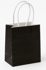Black Kraft Paper Gift Bag with Handles - 5 Inches