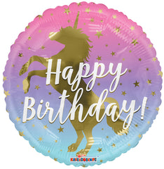 Happy Birthday Unicorn Silhouette Balloon