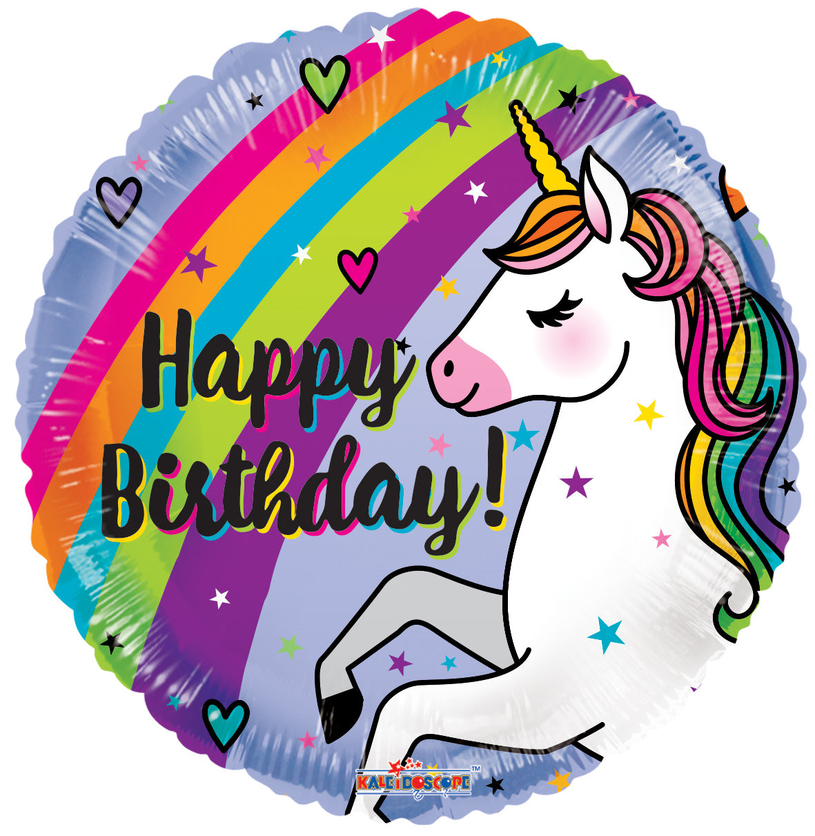 Birthday Unicorn & Rainbow Balloon