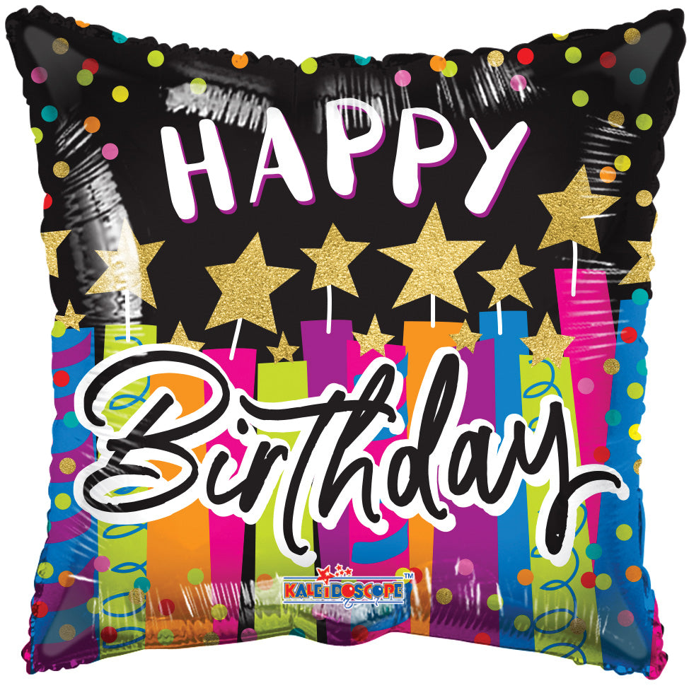 Happy Birthday Candels & Stars Balloon
