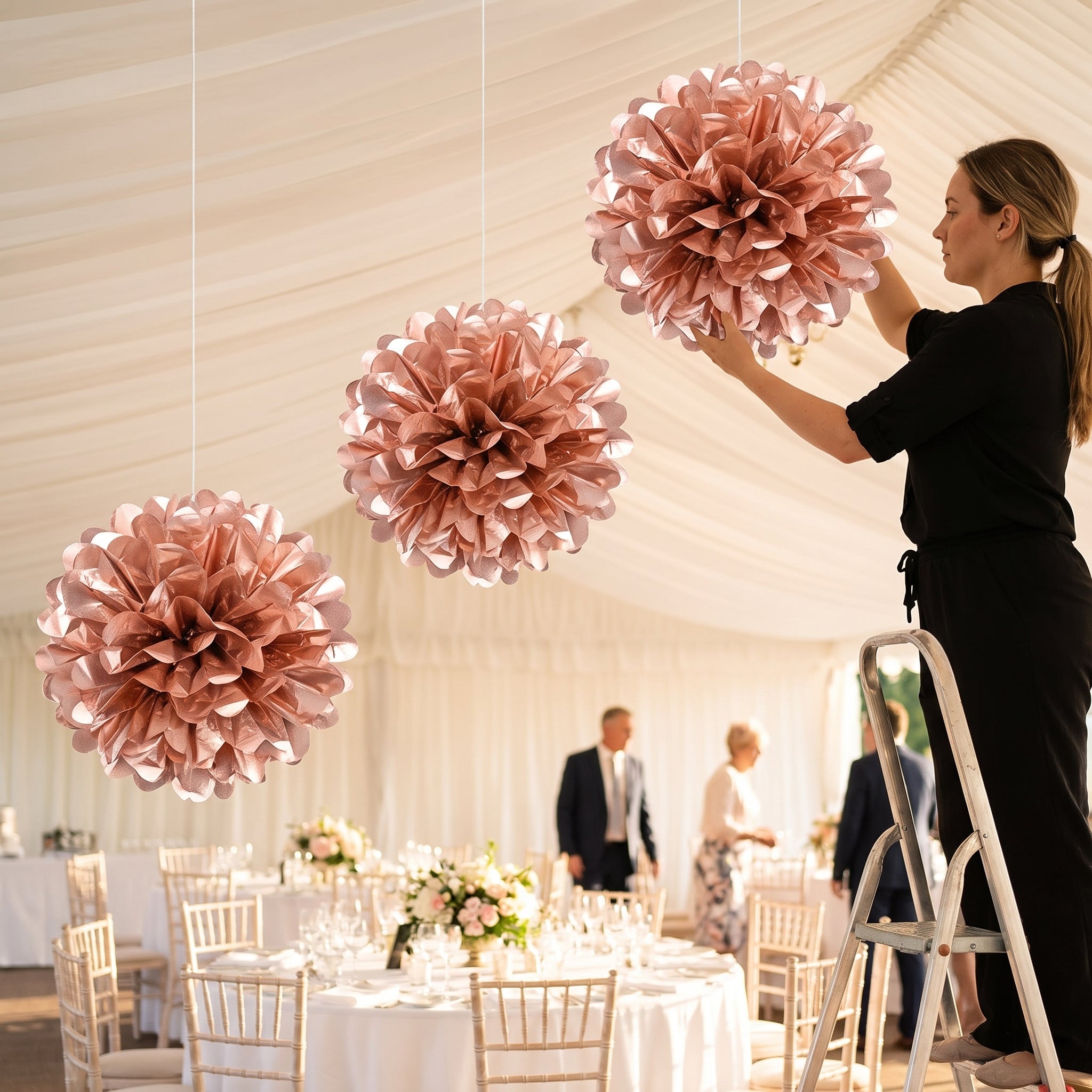 Rose Gold Fluffy Paper Decorations