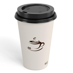 Coffee Cup Black Lids | 50 Pack | Fits 12 & 16 Oz Cups