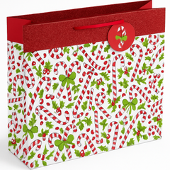 Extra Large Glitter Candy Cane Christmas Gift Bag