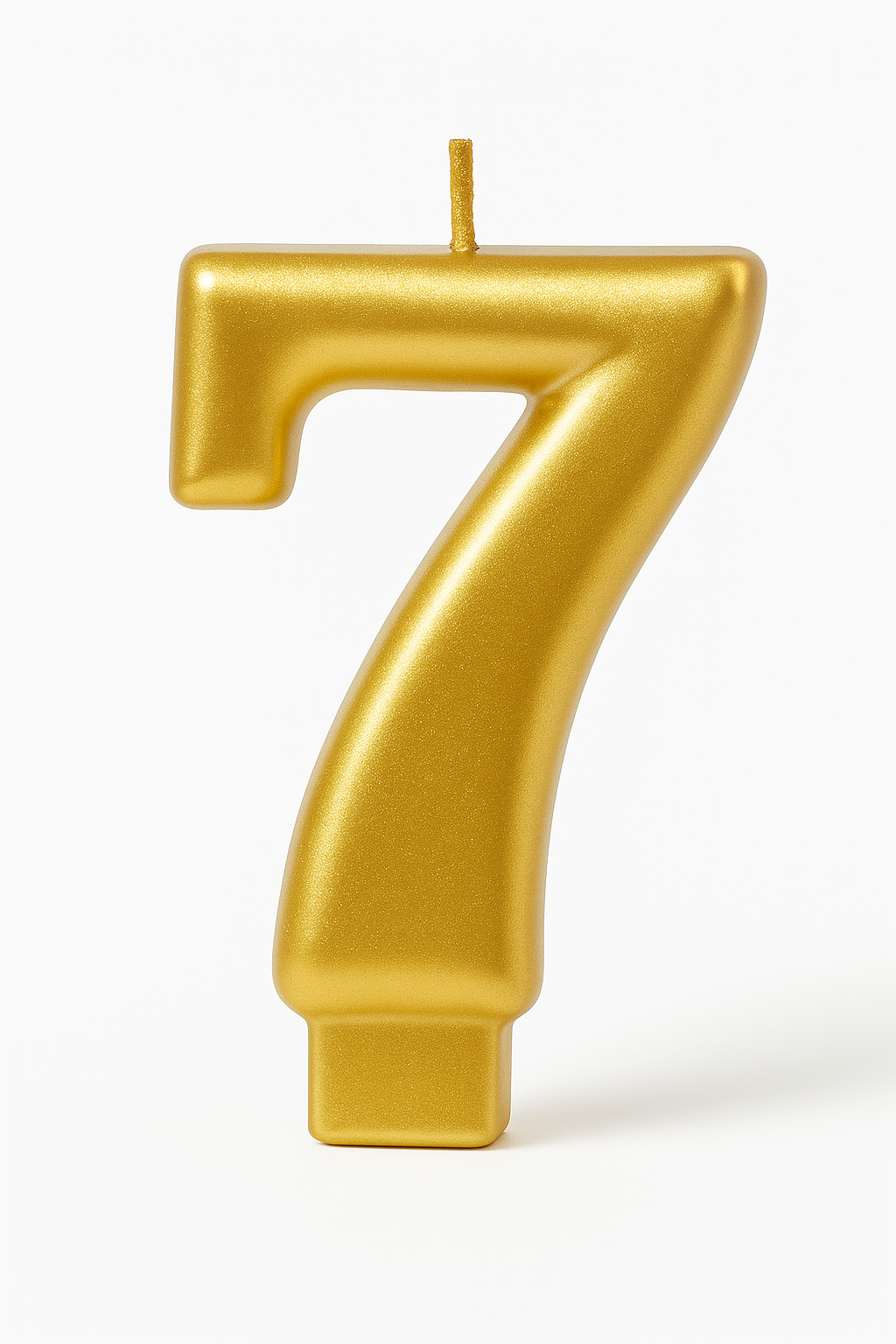 Gold Number 7 Molded Candle