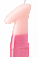 Bright Pink Metallic Dipped Number 1 Birthday Candle