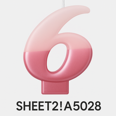 Bright Pink Metallic Number 6 Birthday Candle - 3.2-Inch