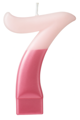 Shimmering Pink Number 7 Birthday Candle with Metallic Finish
