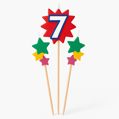 Star-Shaped Birthday Number Candle Set - #7