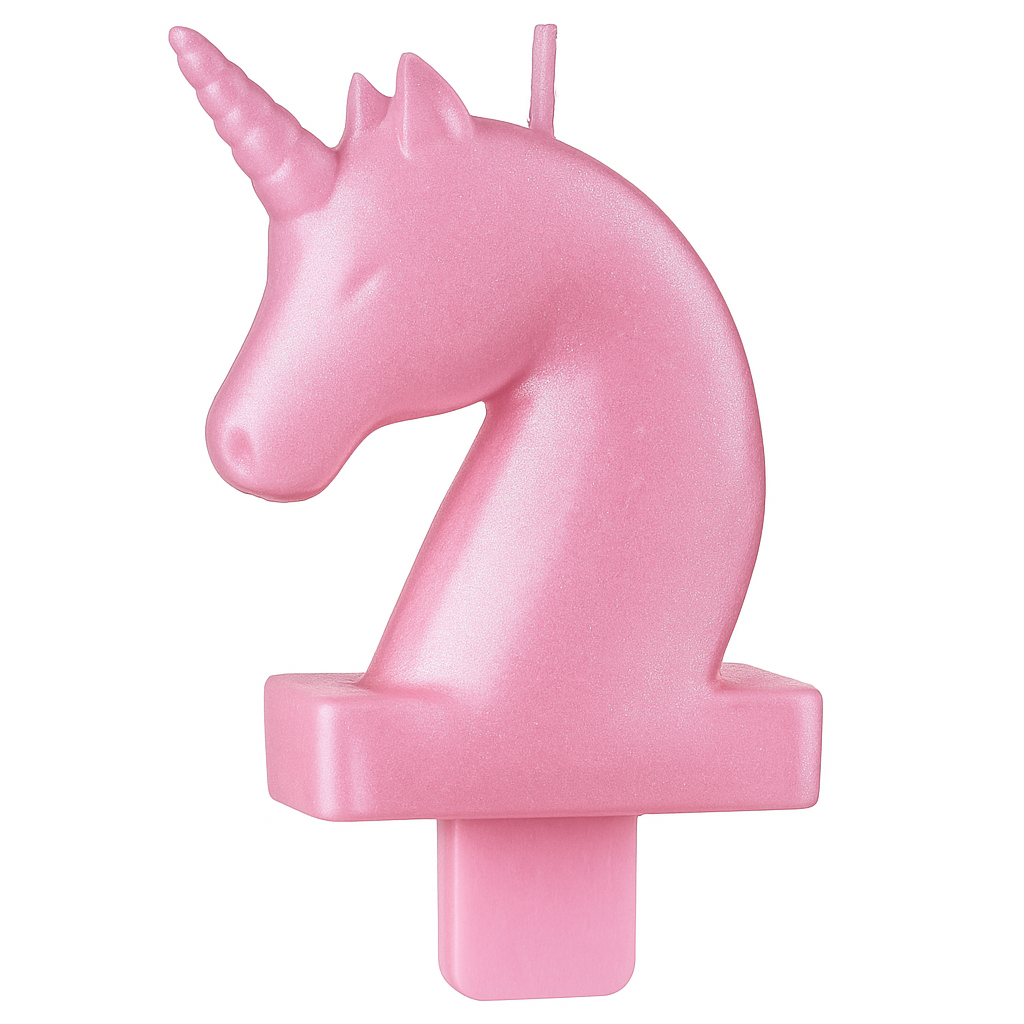 Enchanted Unicorn Wax Birthday Candle ‚Äì Sparkling Pink