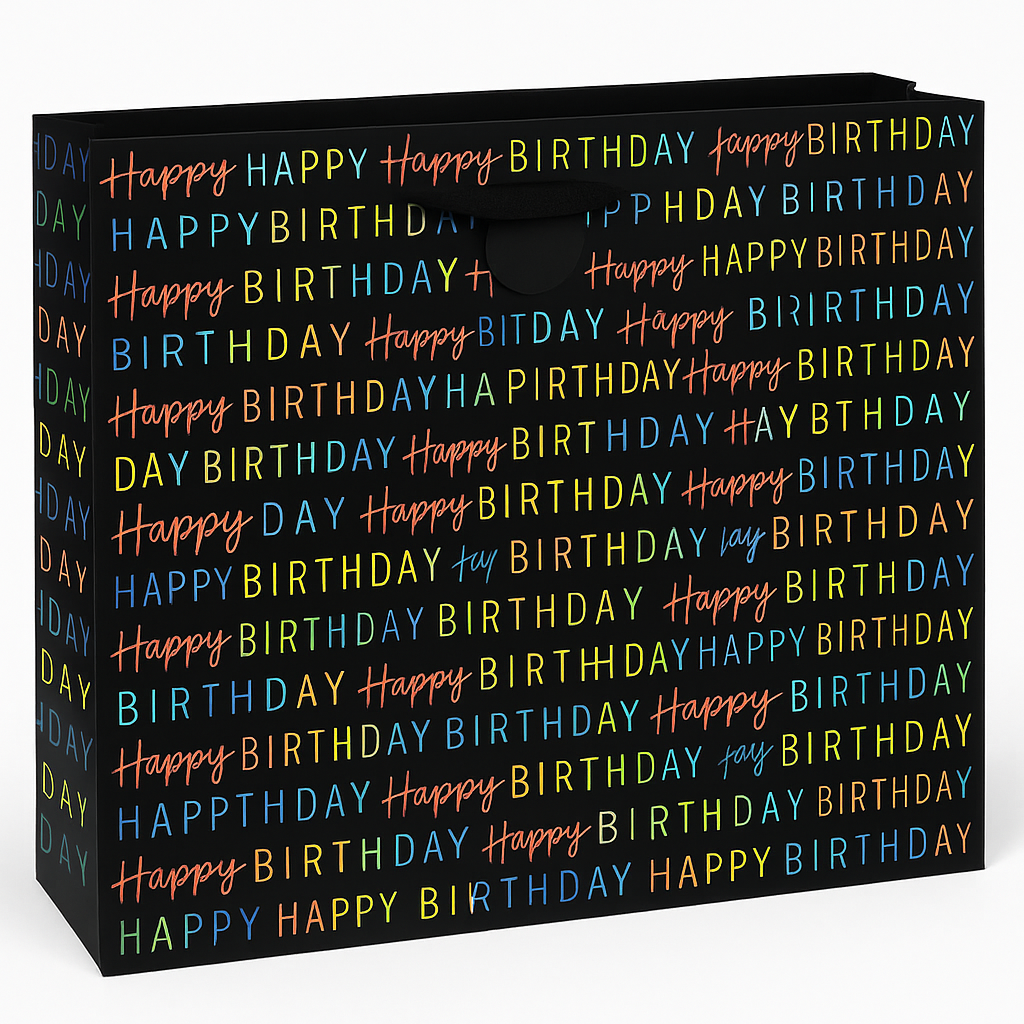 Rainbow Matte Happy Birthday Gift Bag - Large