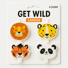 Get Wild Jungle Animal Birthday Candle Set ‚Äì 4 Pack