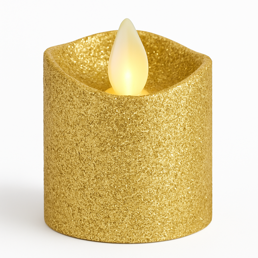 Gold Glitter LED Votive Candle