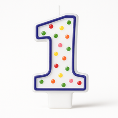 Number 1 Polka Dot Birthday Candle
