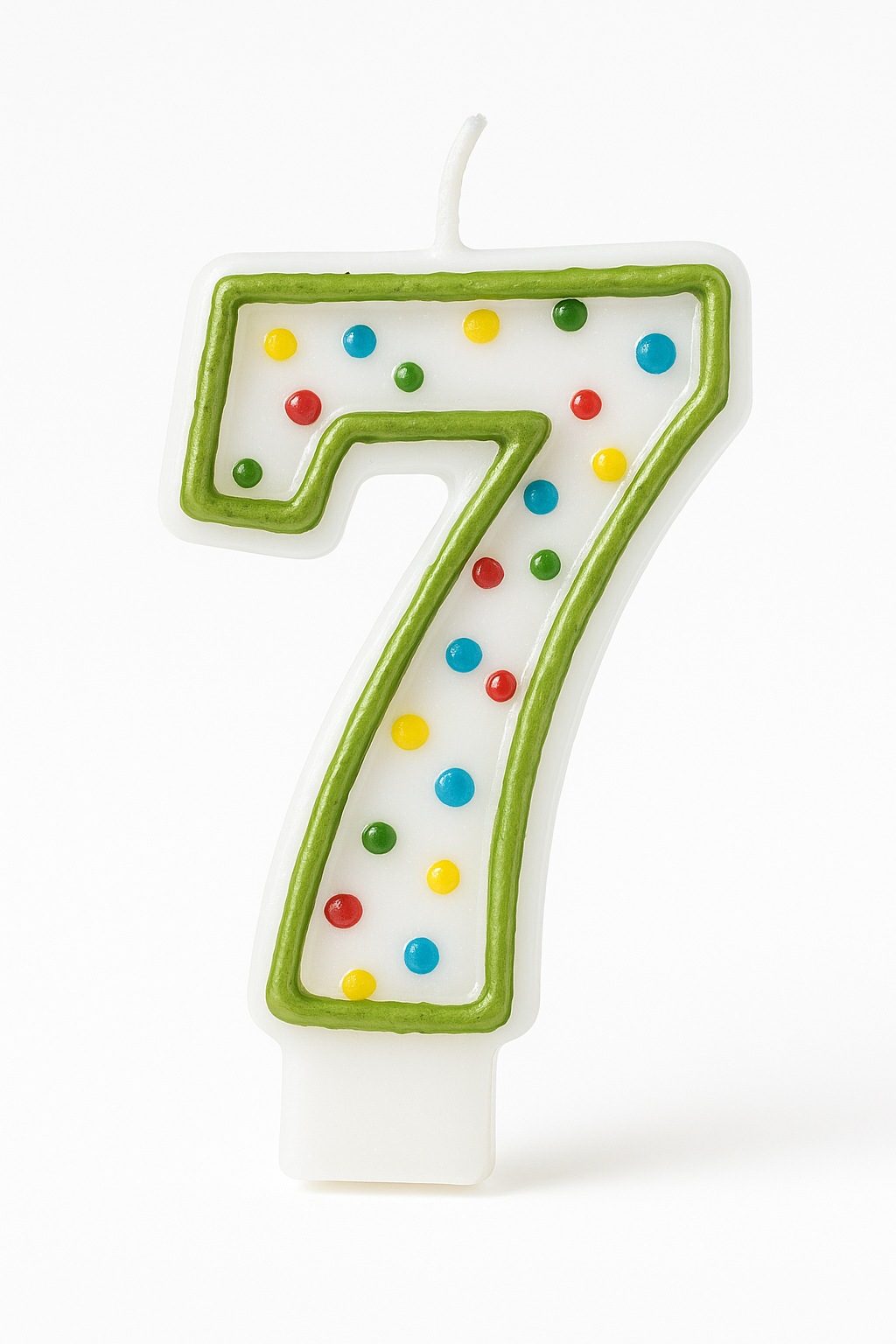 Polka Dot Number 7 Birthday Candle
