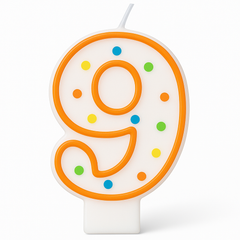 Colorful Polka Dot Number 7 Birthday Candle