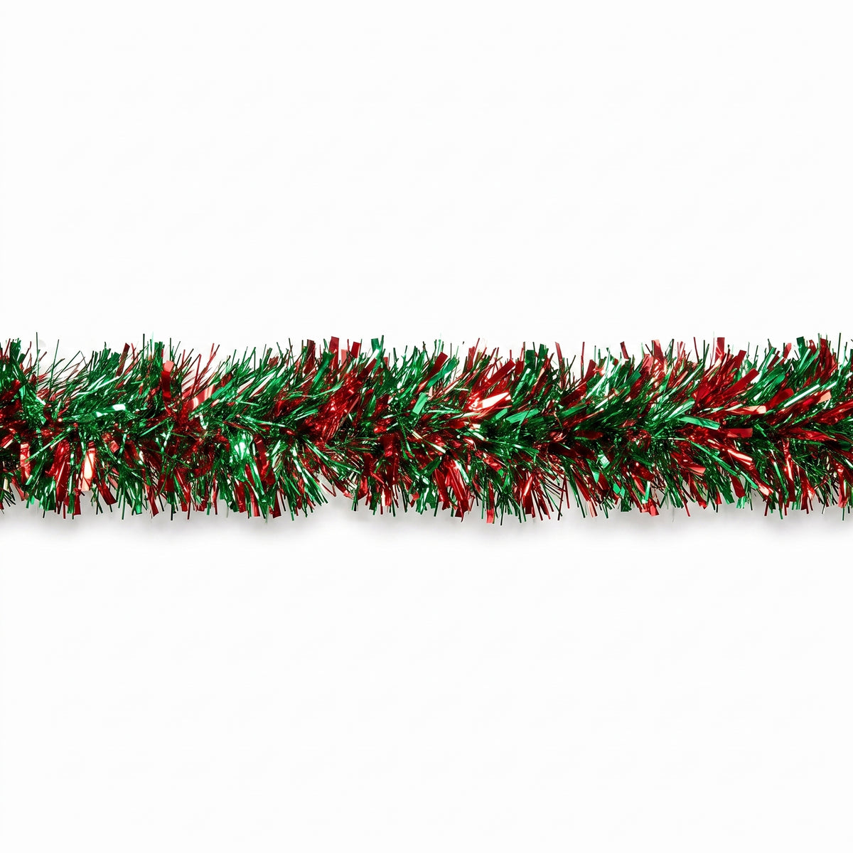 Festive Giant Red & Green Tinsel Garland - 9 ft Christmas Decor