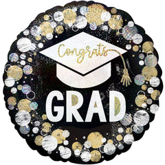 Congrats Grad Circular Dots Foil Balloon - 18"