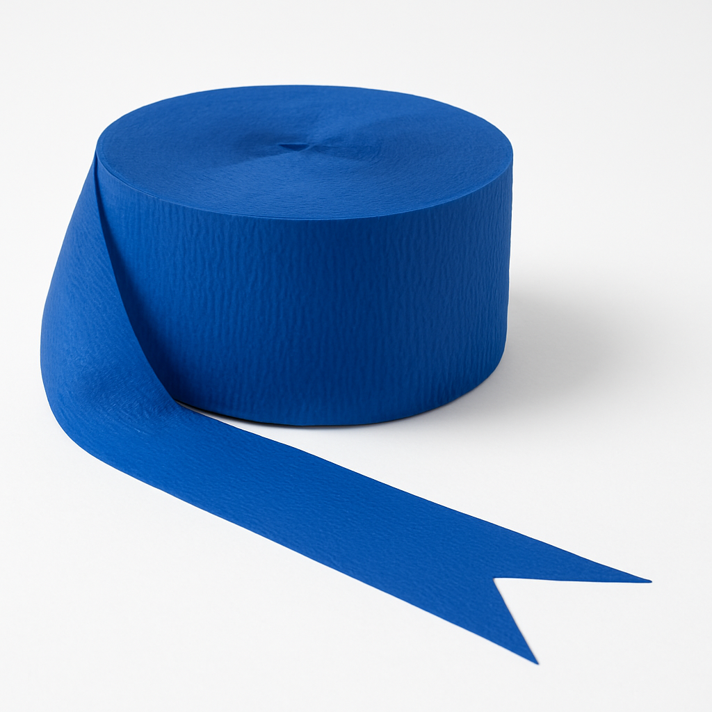 Royal Blue Crepe Streamer Roll - 81 Feet