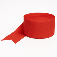 Vibrant Red Crepe Streamer Roll | 81ft.