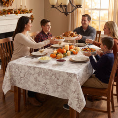 Pumpkin Print Fabric Table Cover - 60" x 84"
