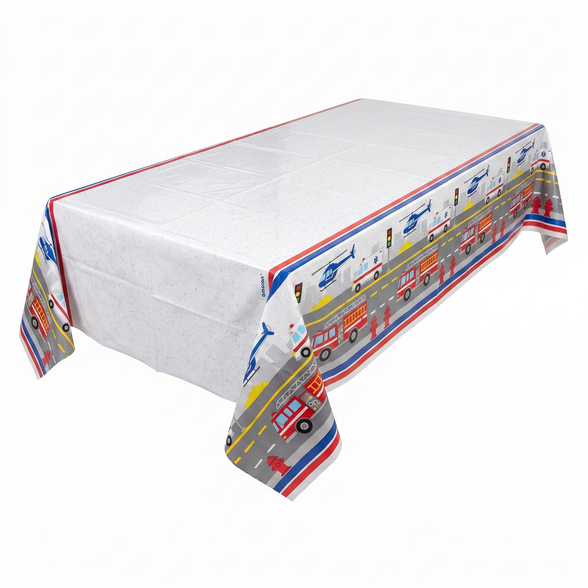 First Responders Plastic Table Cover for Kids' Birthday Party