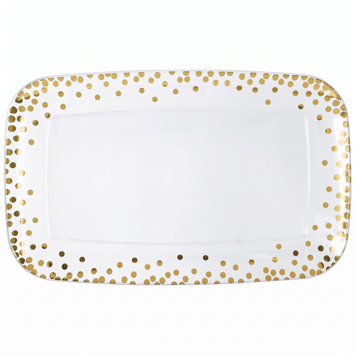 Elegant Gold Polka Dot Serving Tray - 11" x 18"