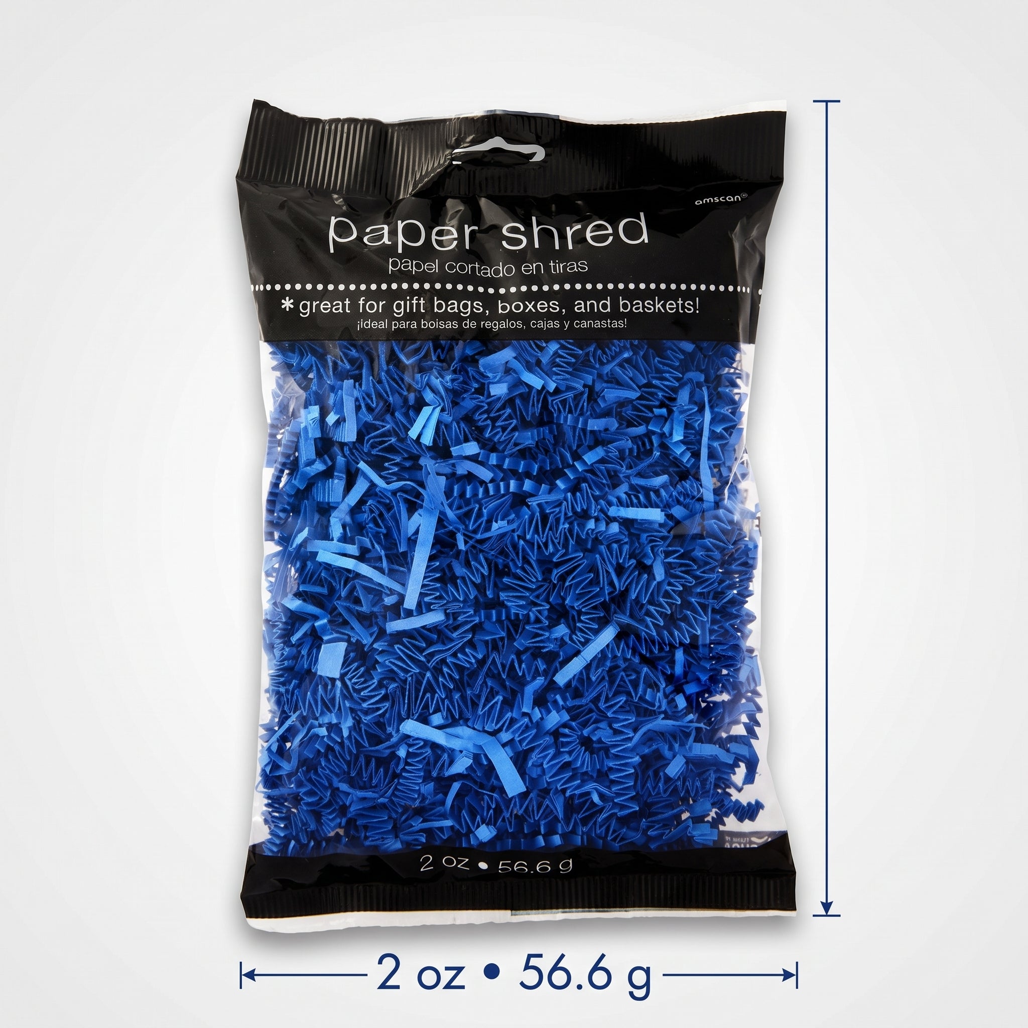 Royal Blue Crinkle Paper Shreds for Gift Wrapping, 2 oz
