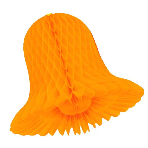 15 In. Orange Honeycomb Tissue Bell