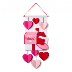 Valentine's Day 3D Felt Banner with Hearts and Mailbox