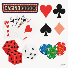 Roll the Dice Casino Night Wall & Table Cutout Decorations - 30 Pack