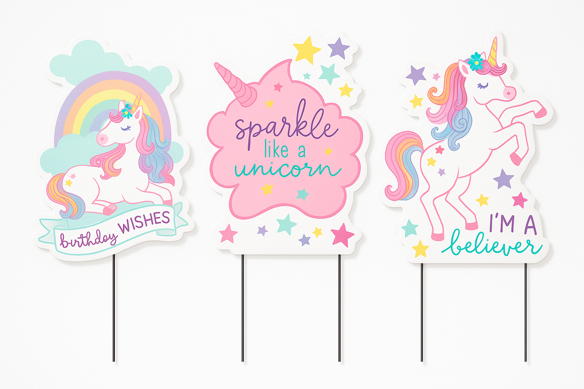 Enchanted Unicorn Birthday Yard Sign