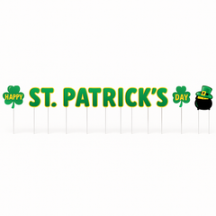 St. Patrick's Day Festive Yard Sign Set
